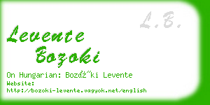 levente bozoki business card